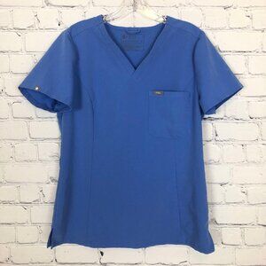 Figs Womens Catarina One-Pocket Scrub Top Size M Ceil Blue